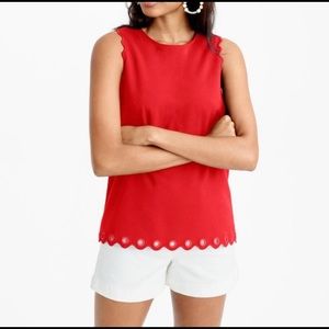 J.Crew Red Scallop Tank